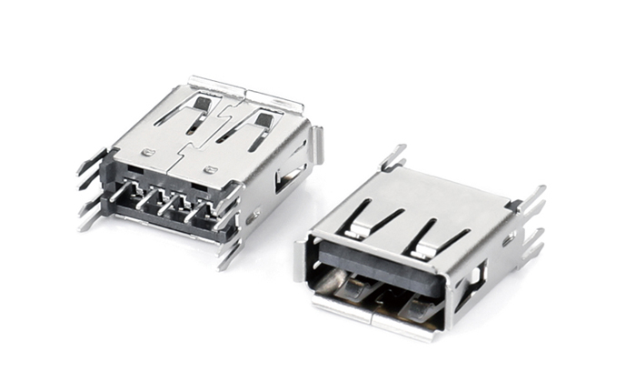 USB 2.0 AF 180度直插式雙魚(yú)叉(17.05)(H14.45) UEF04T-11TN-A21P0