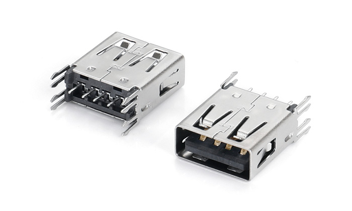USB 2.0 AF 180度直插式雙魚(yú)叉無(wú)唇邊(H14.45) UEF04T-11TN-A3RP1
